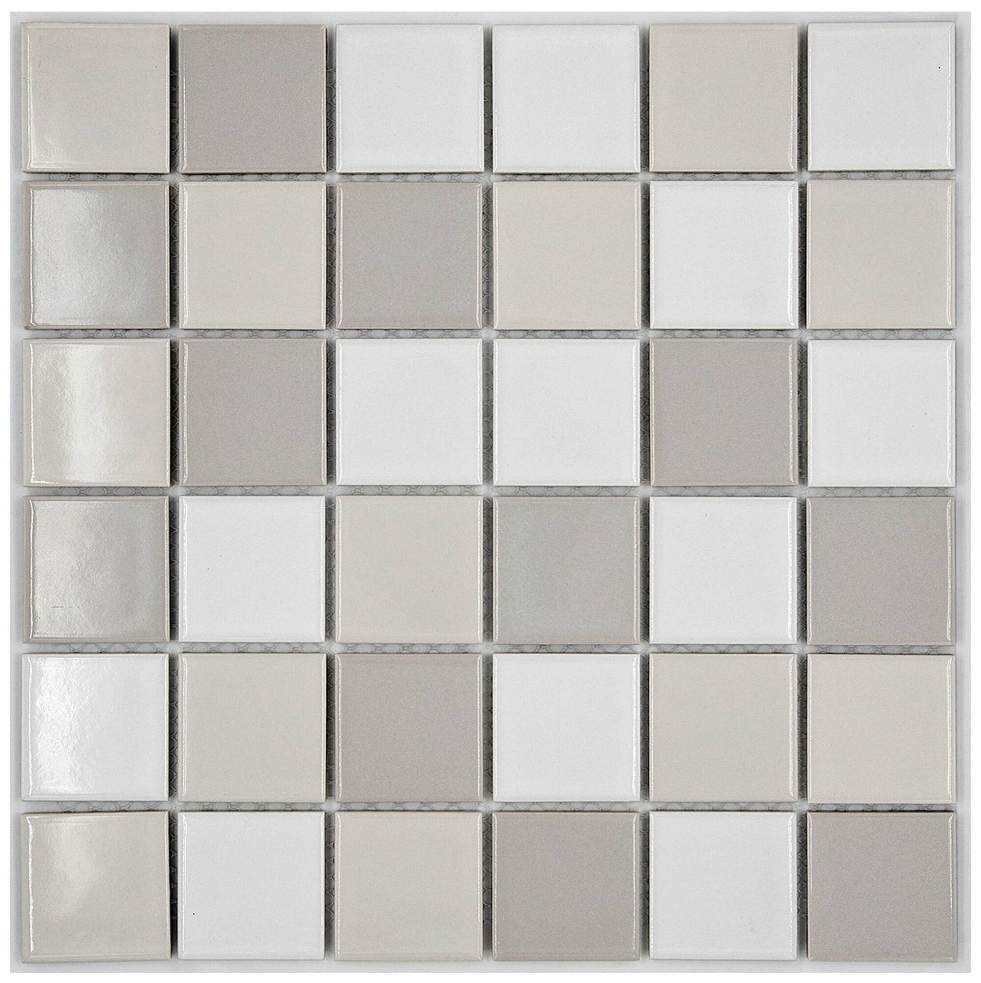 фото Керамическая мозаика StarMosaic Homework mix серая 30,6х30,6 см