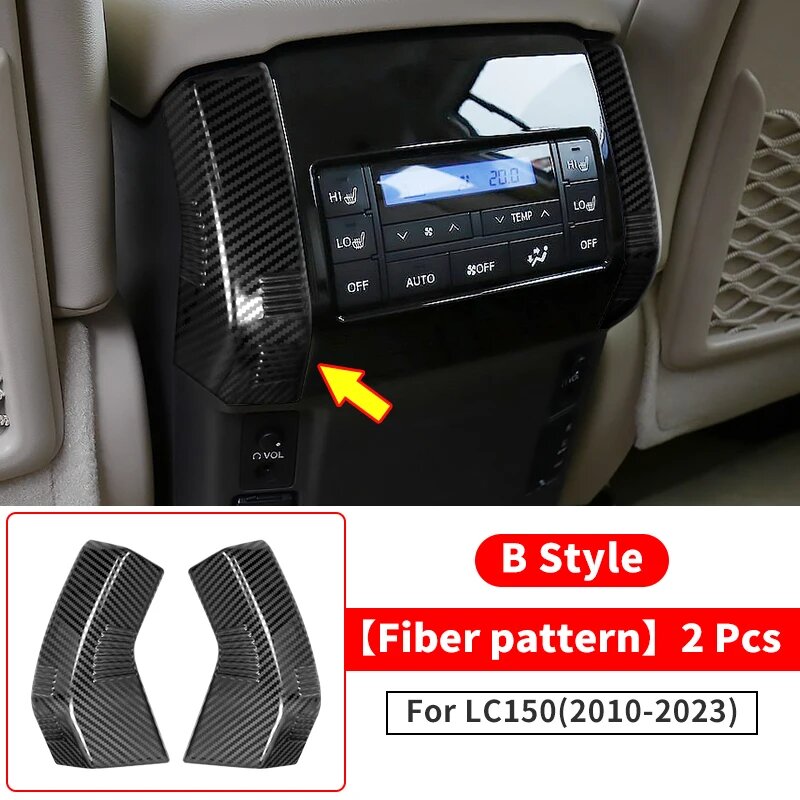 Для подлокотника 2010-2023 Toyota Land Cruiser Prado 150 защитная накладка для углов вентиляционного отверстия аксессуары для украшения интерьера LC150 B Style Fiber