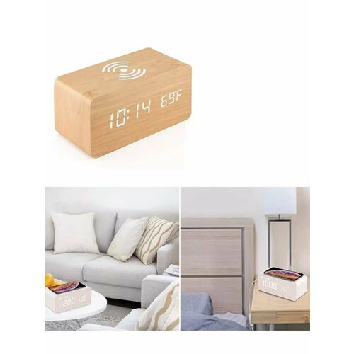 Настольные часы и беспроводная зарядка 2 в 1