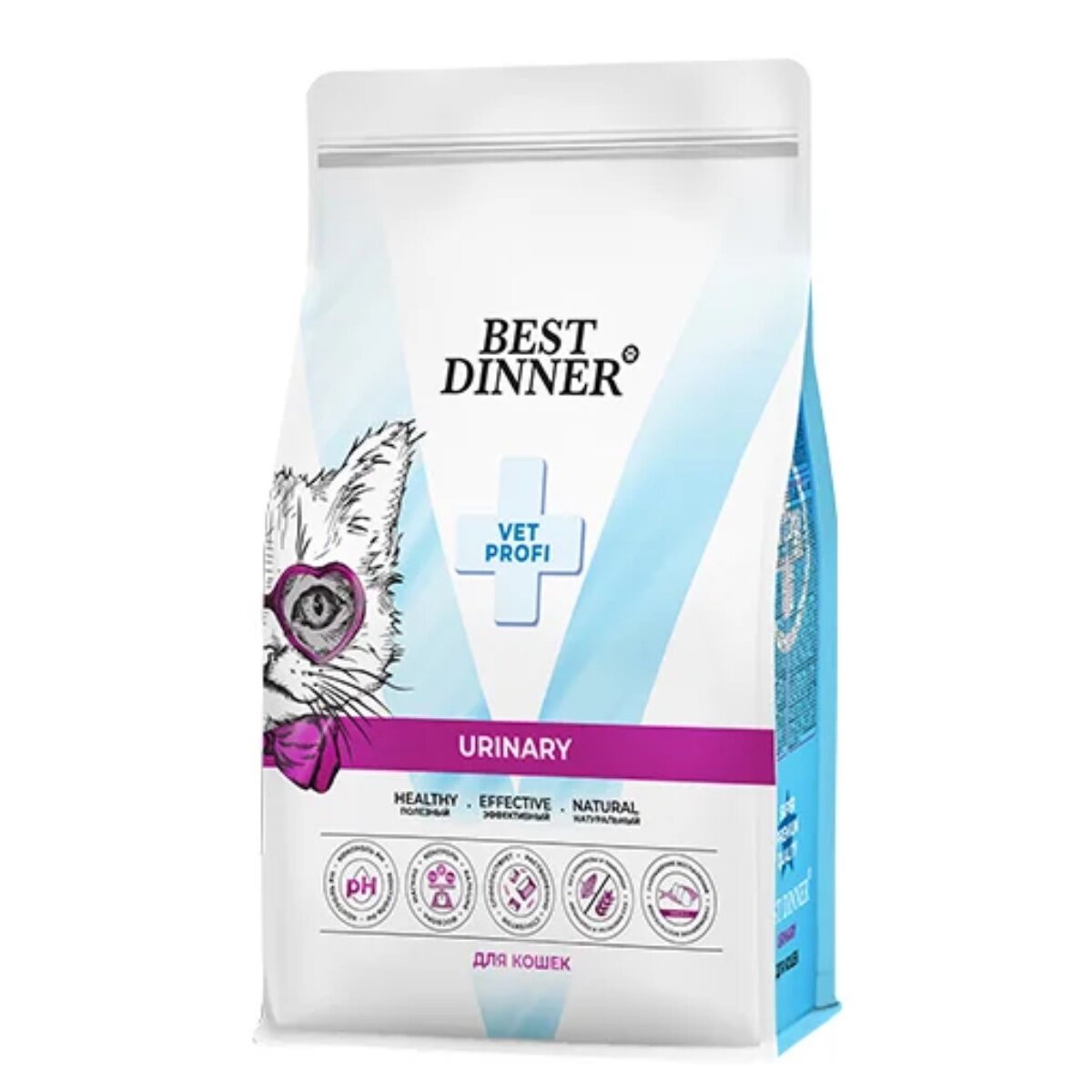Картинки Best Dinner Vet Profi Urinary Диетический сухой корм для кошек, поддержание здоровья мочевыводящих путей 1,5 кг