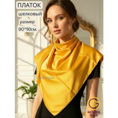 фото Платок golden gala базовая коллекция для женщин, горчичный