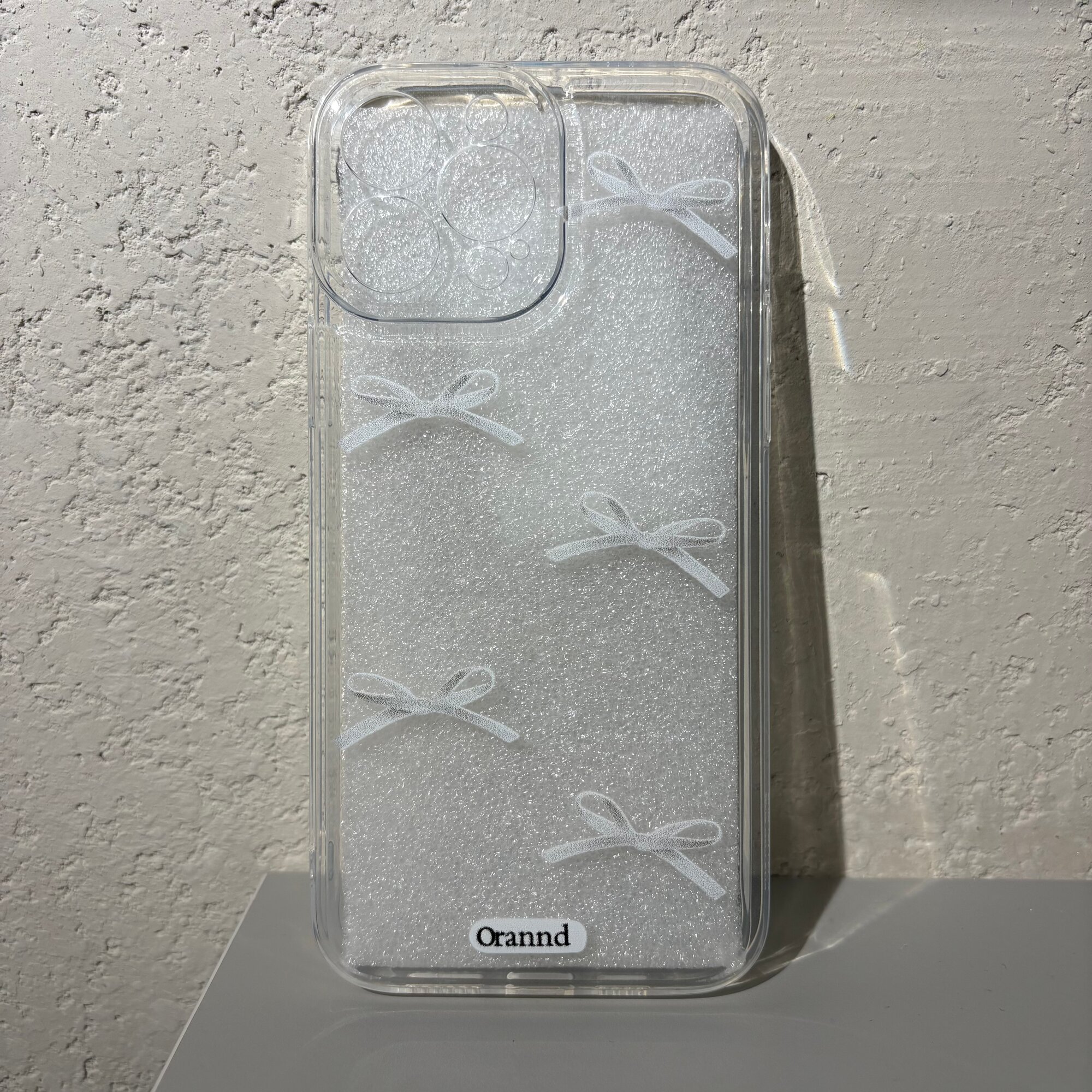 Белый бантик, Прозрачный чехол MagSafe для iPhone 13 ProMax, пластик и силикон