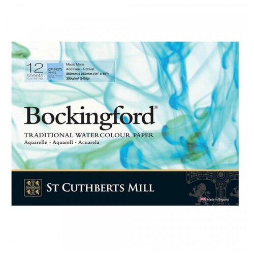 St. Cuthbert's Mill Склейка для акварели Bockingford, белая, Fin \ Cold Pressed, 300г/м2, 13x35см, 12л