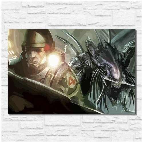 Картина по номерам на холсте игра Aliens Colonial Marines - 11541 Г 60x40