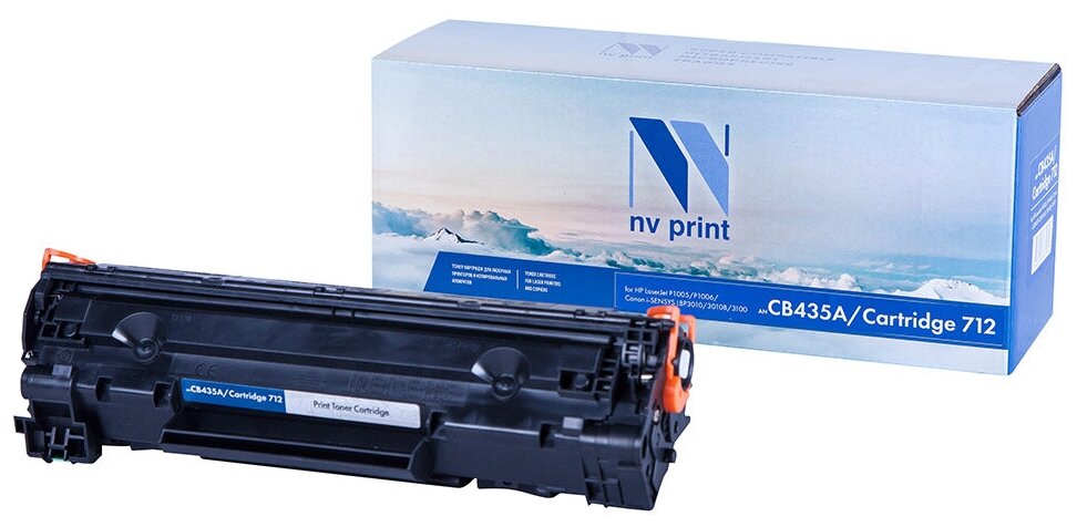 Лазерный картридж NV Print NV-CB435A, 712 для HP LJ P1005, HP LJ P1006, Canon LBP3010, Canon LBP3100 (совместимый, чёрный, 1500 стр.)