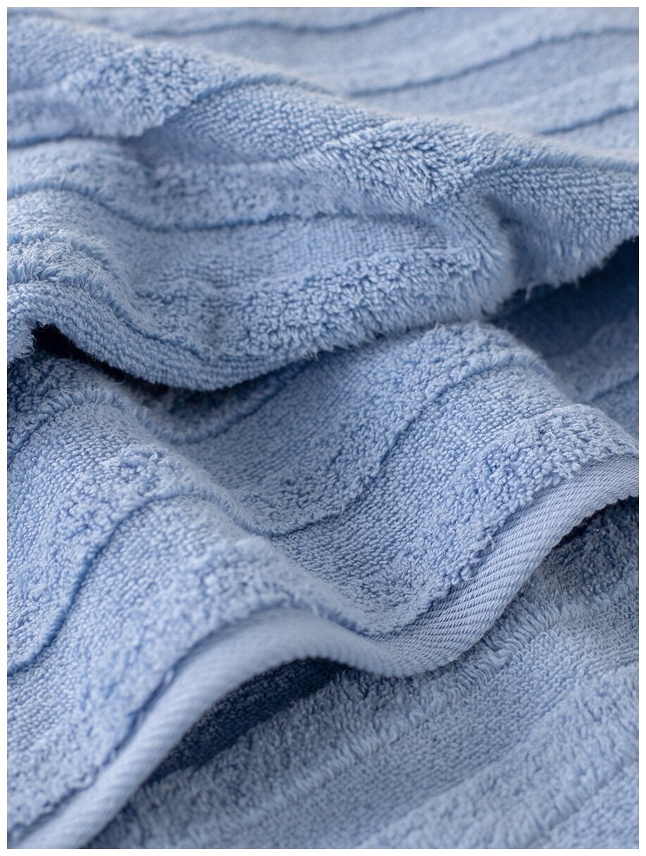 Махровое полотенце LOVEME Palermo 70х140см, цвет пудрово-голубой - фотография № 10