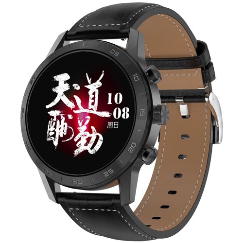 фото Часы smart watch garsline kk70 черные (черная кожа)