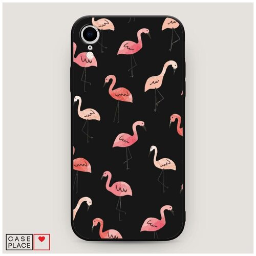 фото Чехол силиконовый матовый iphone xr (10r) инверсия фламинго case place