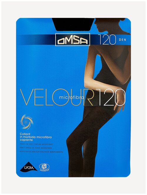 Колготки  Omsa Velour, 120 den, размер 3, черный