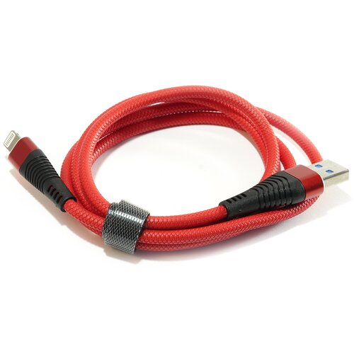 USB кабель- 8 pin FaisON HU53 Flash, 1.0м, круглый, 5.0A, силикон, цвет: красный