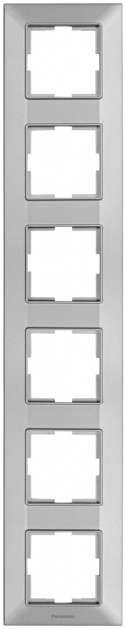 Рамка Panasonic Arkedia Slim WNTF08162SL-RU 6x вертикальный монтаж пластик серебро упак.1шт