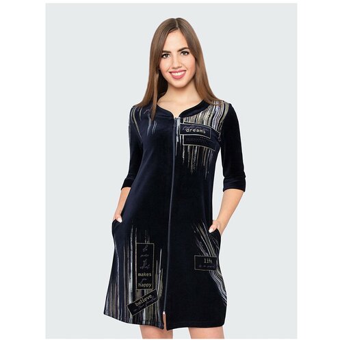 фото Халат "dream" велюр темно-серый style margo