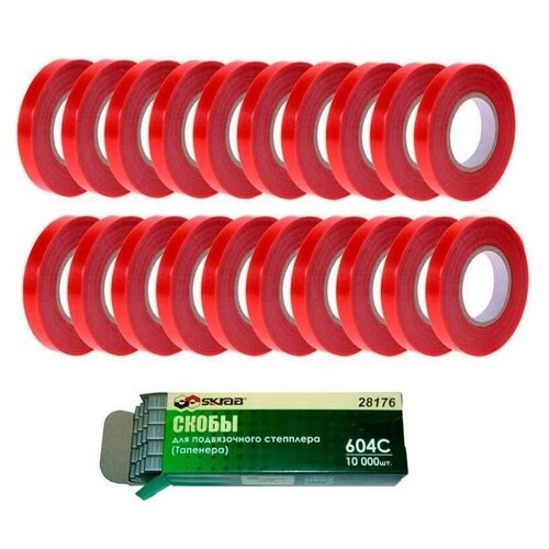 Лента для тапенера 11х0,12мм/30м Skrab 28177 20 рулонов и скобы Skrab 28176 10 000 шт.