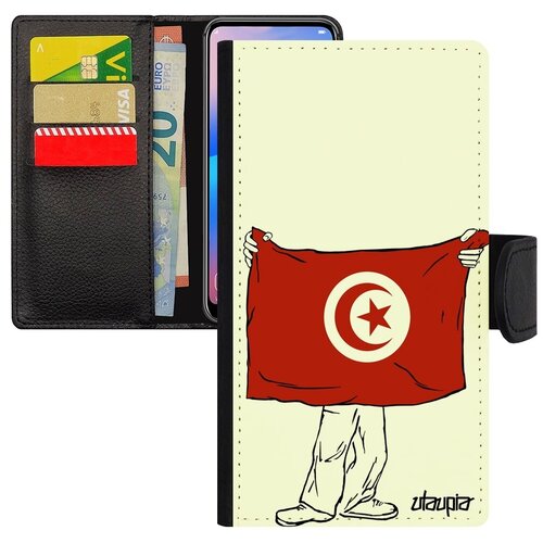 фото Защитный чехол книжка на // iphone 7 // "флаг туниса с руками" страна стиль, utaupia, белый