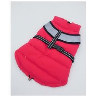 Куртка для собак со светоотражающей шлейкой, размер14 (ДС 32 ОГ 42 ОШ 31), красная 6968404