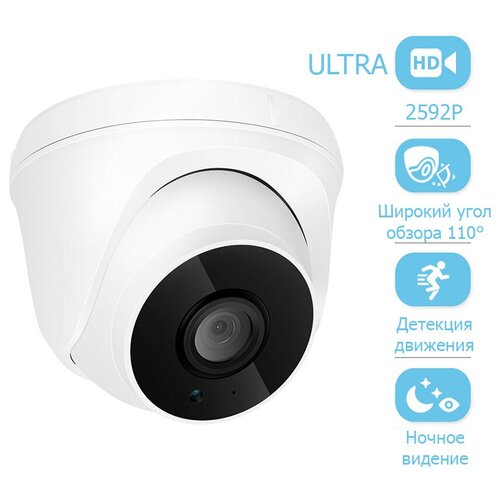 Цифровая Wi-Fi Купольная видеокамера XMeye-350IPW для помещений с функцией POE12V и микрофоном 2K 549000₽