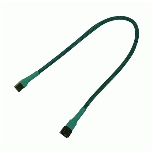 Удлинитель Nanoxia 3-pin, 30см . зеленый NX3PV30G удлинитель nanoxia кабеля вентилятора 3 pin 30 см индивидуальная оплетка красный