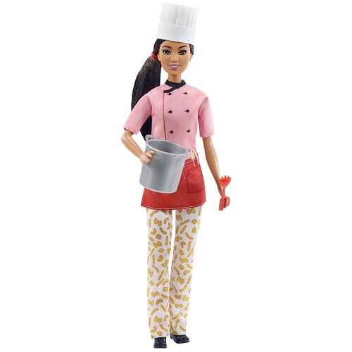 Кукла Barbie Профессии, DVF50 шеф-повар брюнетка кукла mattel barbie из серии кем быть dvf50 fxn99 шеф повар