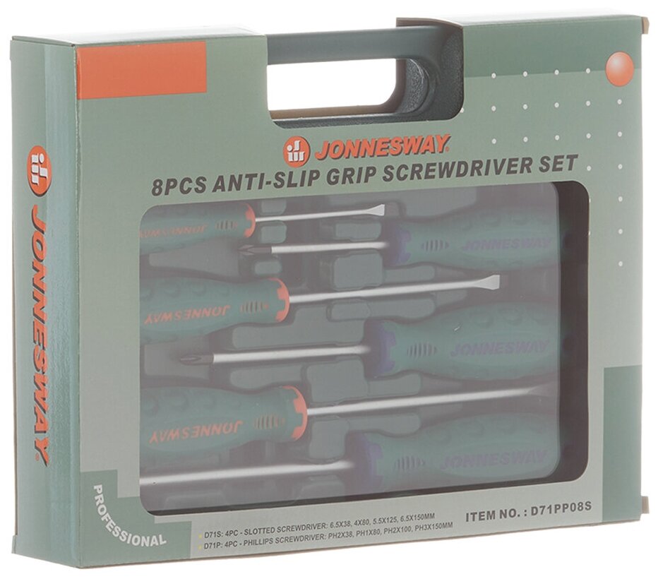 Набор отверток Jonnesway Anti-slip grip (D71PP08S) (8 шт.)