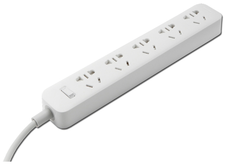 Удлинитель Xiaomi Mi Power Strip 5 (XMCXB03QM), 5 розеток, с/з, 10А / 2500 Вт белый 2 м 225 мм 41 мм 26 мм 5 - фотография № 1