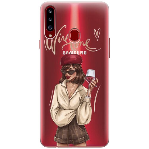 фото Чехол - накладка transparent 3d для samsung galaxy a20s с принтом "wine time" re:pa
