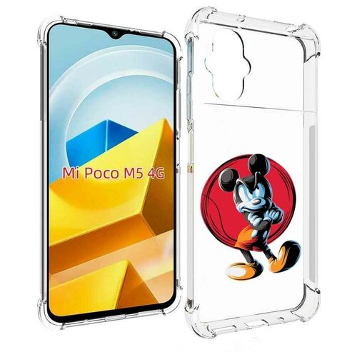 Чехол MyPads злой-микки для Xiaomi Poco M5 задняя-панель-накладка-бампер