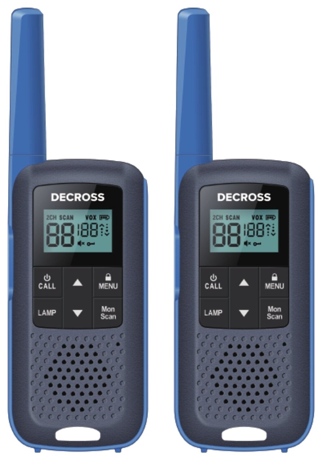 Комплект из двух радиостанций Decross DC63 Blue Twin EU с Зарядным устройством