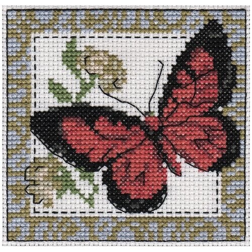 klart набор для вышивания бабочка бордовая 10 x 9 см 5 057 Klart набор для вышивания 5-057 Бабочка бордовая 10 х 9 см