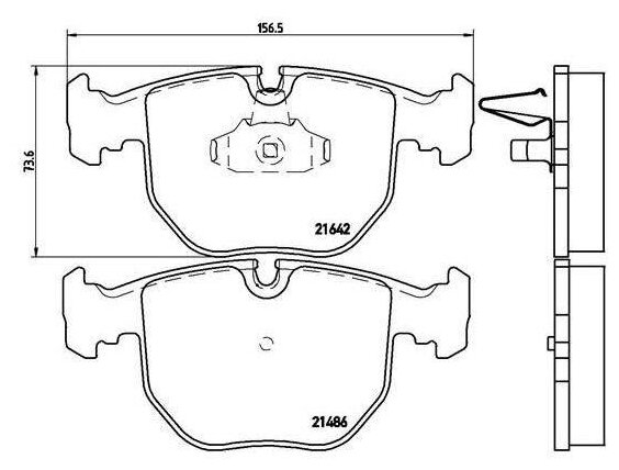 Дисковые тормозные колодки передние TRIALLI PF 4154 для BMW X5, BMW X3, BMW 5 series, BMW 7 series (4 шт.)