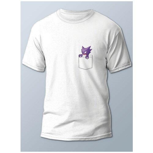 фото Футболка мужская белая разное карман (покемоны, карман, хонтер) - 21866 brut-shop