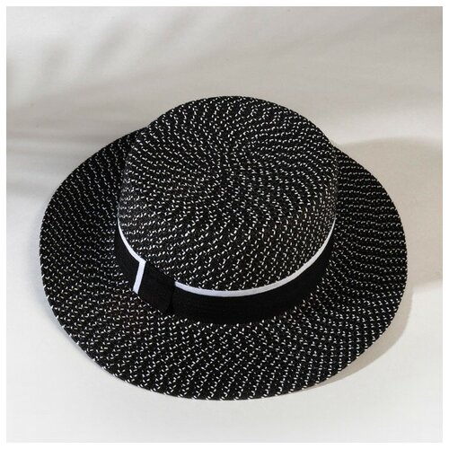 фото Шляпа женская minaku с чёрной лентой, цвет темно-серый, p-p 56-58 без бренда