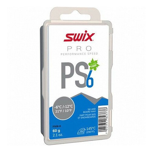 Парафин Swix PS6 Blue, 60 г парафин swix ps8 red 60 г