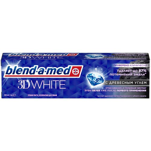 Купить Паста зубная Blend-a-med/Бленд-а-мед 3D White Отбеливание и глубокая чистка с древесным углем 100мл, Procter & Gamble Manufacturing GmbH, Зубная паста