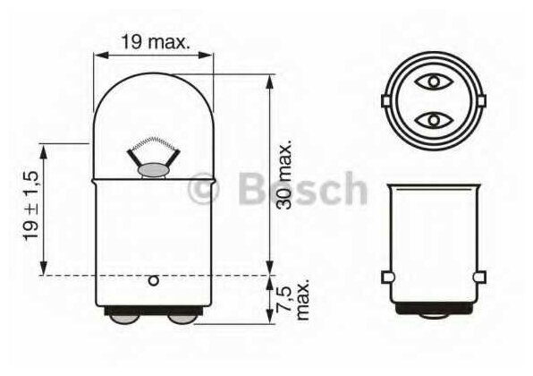 Лампа накаливания основного света HCV Bosch 1987302527