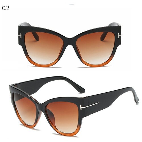 Солнцезащитные очки , кошачий глаз, спортивные, для женщин, черный