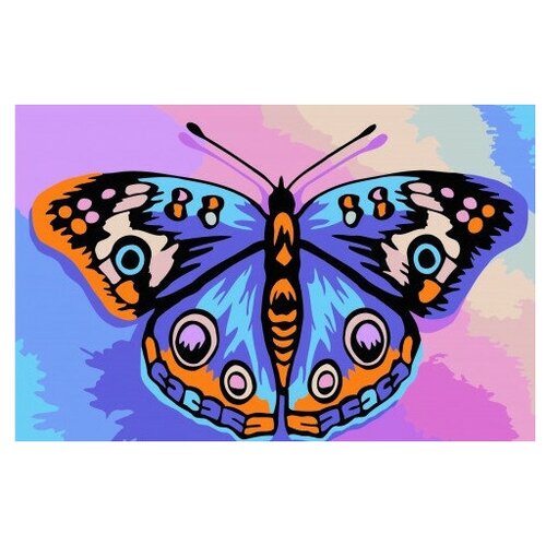 фото Набор для рисования по номерам русская живопись "бабочка", 15х21 см