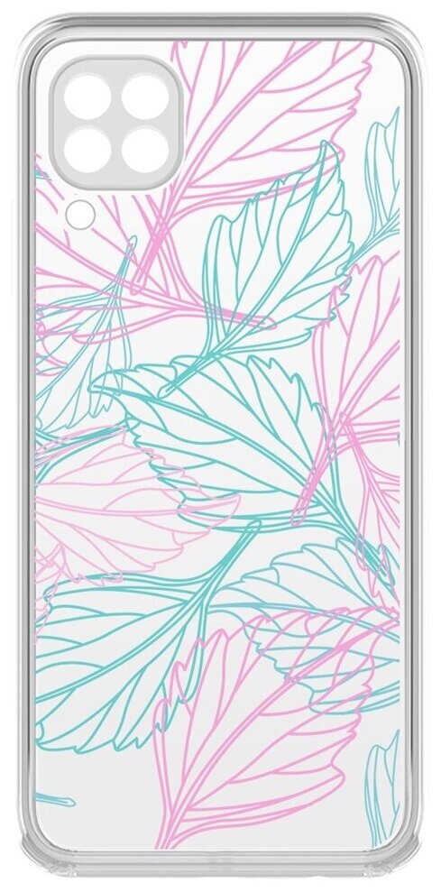 Чехол-накладка Krutoff Clear Case Женский день - Листья паттерн для Huawei P40 Lite/Nova 6 SE/Nova 7i