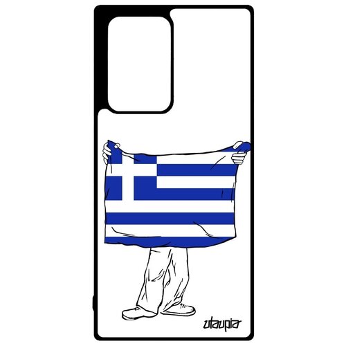 фото Красивый чехол для мобильного // galaxy note 20 ultra // "флаг греции с руками" страна дизайн, utaupia, белый