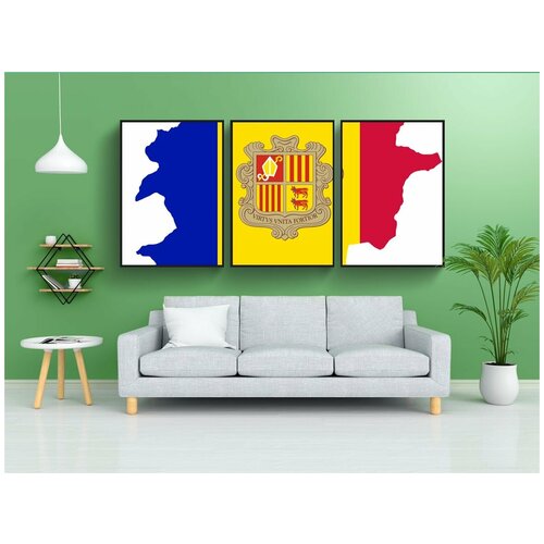 фото Набор модулных постеров для интерьера "андорра, страна, европа" 60x90 см. в тубусе, без рамки lotsprints