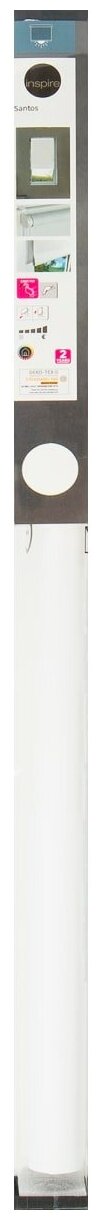 Штора рулонная блэкаут Inspire Santos 40x160 см белая - фотография № 3