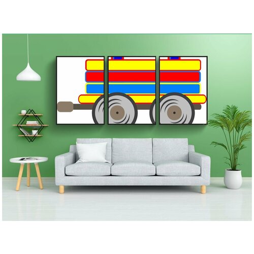 фото Набор модулных постеров для интерьера "игрушка, трейлер, деревянный" 60x90 см. в тубусе, без рамки lotsprints