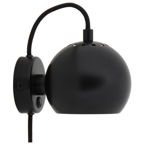 Лампа настенная ball, d12 см, черная матовая