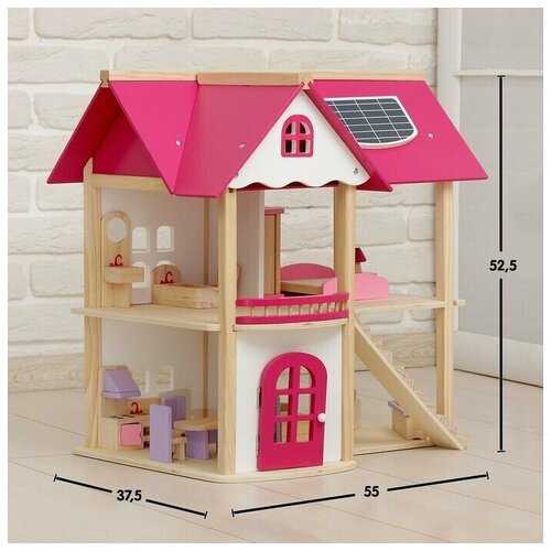 фото Кукольный домик "розовое волшебство", с мебелью нет бренда