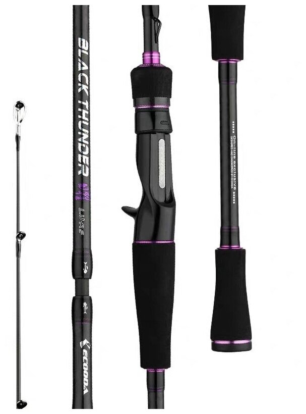 Ecooda, Удилище мультипликаторное Black Thunder Lure Rod 210MС, 2,10м, 7-15г, 8-17lb