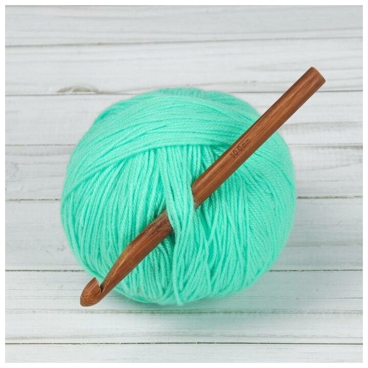 Крючок для вязания, бамбуковый, d = 10 мм, 15 см