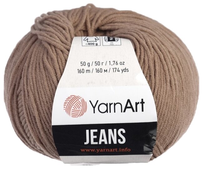 YarnArt Пряжа "Jeans" 55% хлопок, 45% акрил 160м/50гр (71 кофейный)