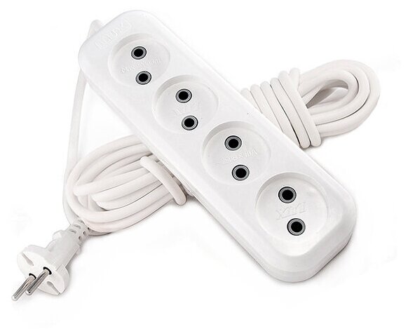 Удлинитель LUX У4-О-05 4-местный б/заз 250В 10А 5м