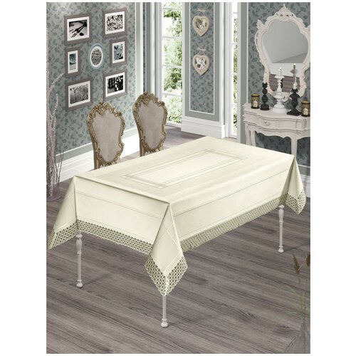 фото Do & co скатерть mayra цвет: кремовый br23376 (160х220 см)