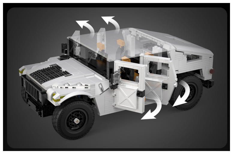 Конструктор Внедорожник HUMVEE 1:12 (1386 дет.) в коробке Double Egle - фото №6