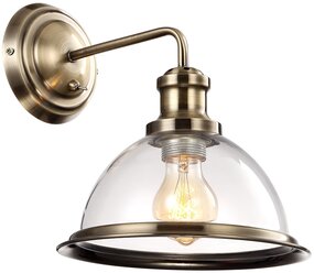 Бра Arte Lamp Oglio A9273AP-1AB, E27, 60 Вт, кол-во ламп: 1 шт., цвет арматуры: бронзовый, цвет плафона: бесцветный